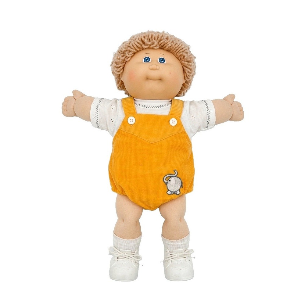 Vintage Cabbage Patch Kid Boy 1985 KT Mold 1 Mint Elephant Yellow Overalls CPK